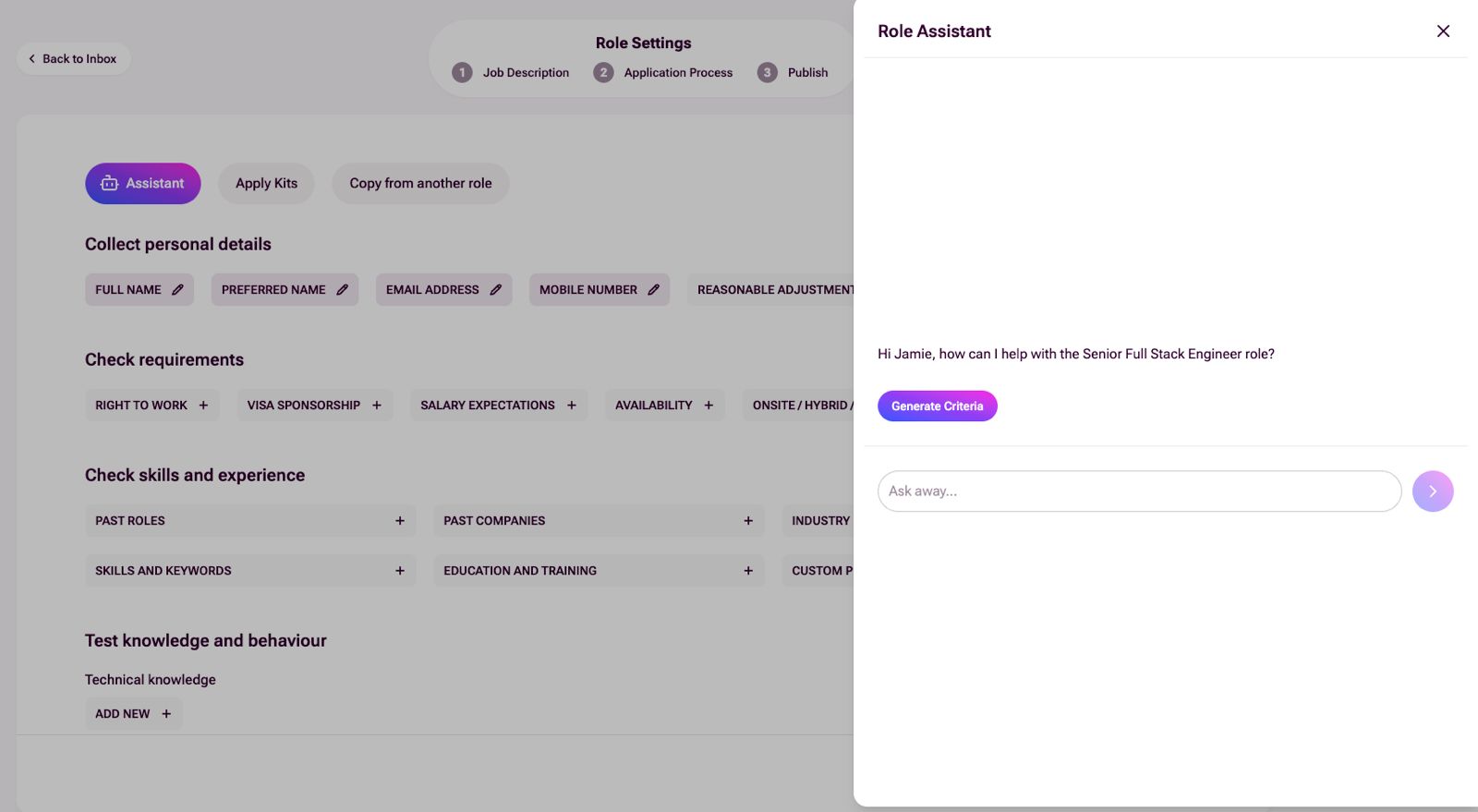 AI Assistant in Role Settings