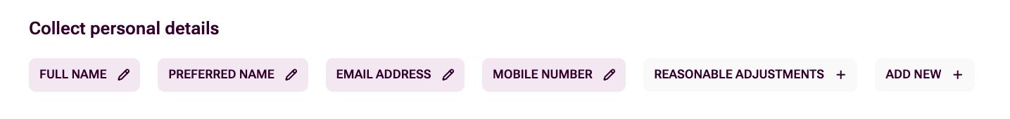 Collect personal details